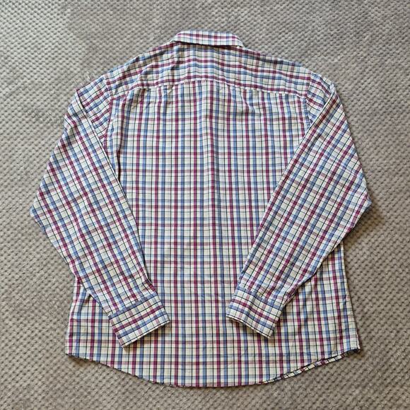 UNTUCKit Performance Button Up Shirt Men XL Pin Oak Plaid Reg Fit Stretch Wickin - Picture 3 of 11